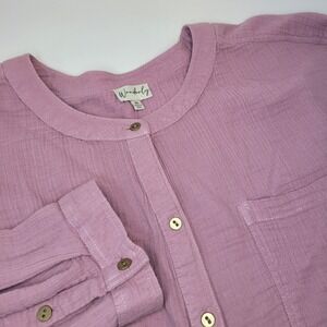 Wonderly Woman's Blouse Purple‎ Plus Size 4X Boho, Peasant, Casual